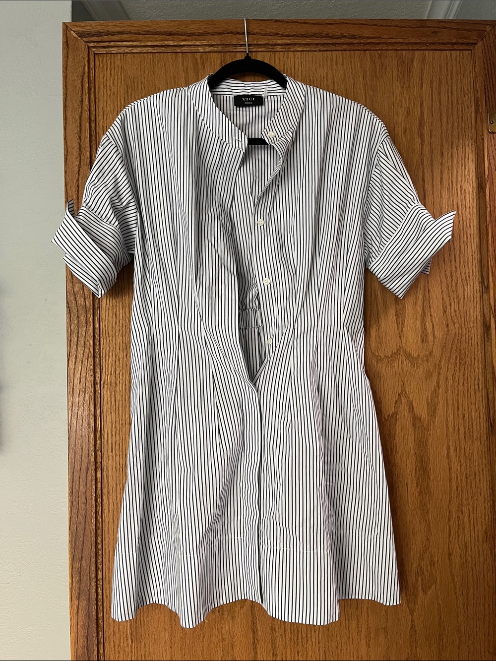 Vici striped shirt dress